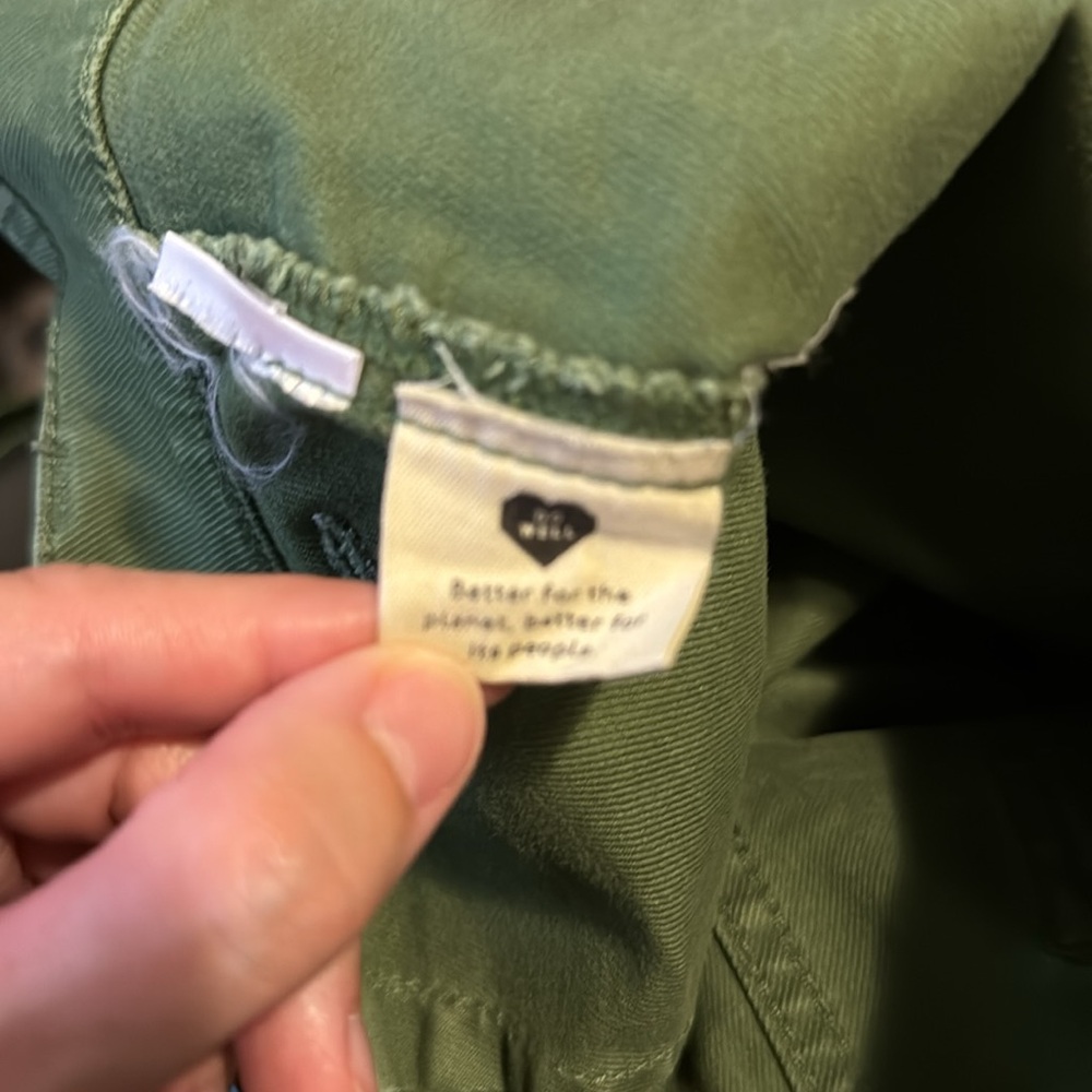 Madewell Perfect Vintage Green Jean Shorts Women Size 30 Army Green Pockets Long - Picture 10 of 11